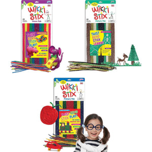 Wikki Stix Arts And Crafts For Kids Triple Play Pack, Non-Toxic, Waxed Yarn, Fidget Toy, Reusable Molding And Sculpting Playset, American Made, 3 Color Sets, 144 Count,797162548975