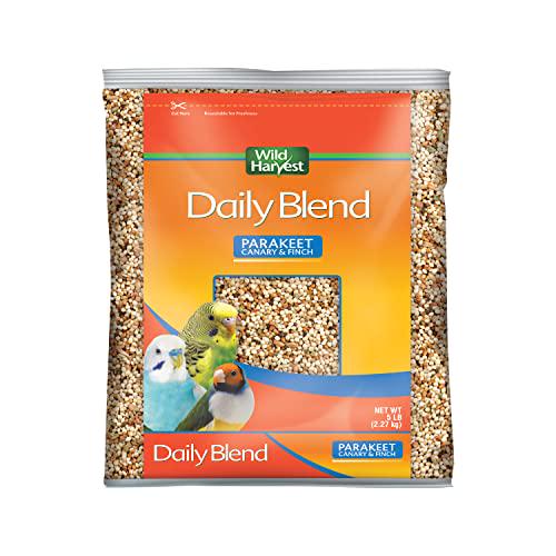 Wild Harvest Daily Bird Food, 5 lb, Parakeet, Finch, Canary Blend, Complete Daily Nutrition Mix