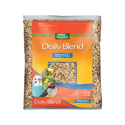 Wild Harvest Daily Bird Food, 5 lb, Parakeet, Finch, Canary Blend, Complete Daily Nutrition Mix