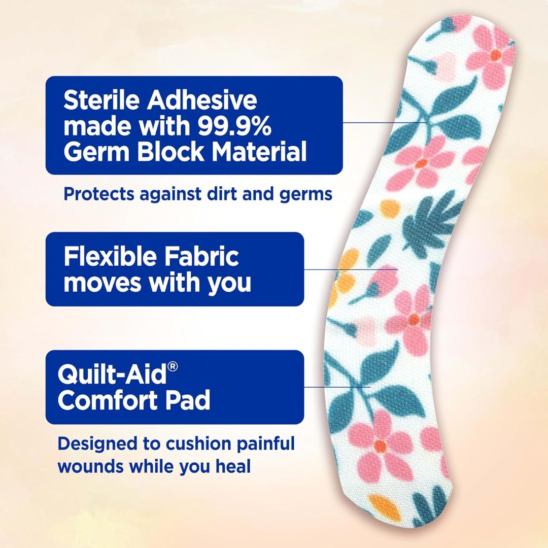 Band-Aid Brand Flexible Fabric Limited Edition Wildflower Adhesive Bandages 30 Count,381372022327