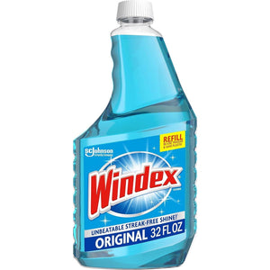 Windex Windex Glass And Window Cleaner Spray Bottle, Bottle Made From 100% Recycled Plastic, Surface Cleaning Spray, Original Blue Scent, 32 Fl Oz