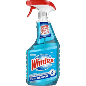 Windex Glass & Window Cleaner, Original Blue Scent, 23oz Spray Bottle, Leak-Proof Packaging