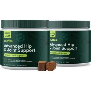 Wuffes Dog Hip and Joint Supplement Large Breed Over 65 lbs Glucosamine Chews 60 Ct Pack of 2