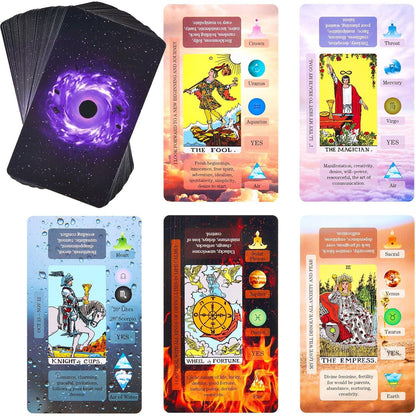 XSYLOHXL Tarot Cards For Beginners Tarot Deck With Meanings On Them Training Tarot Deck With Message For Reading Classic Learning Tarot Set,