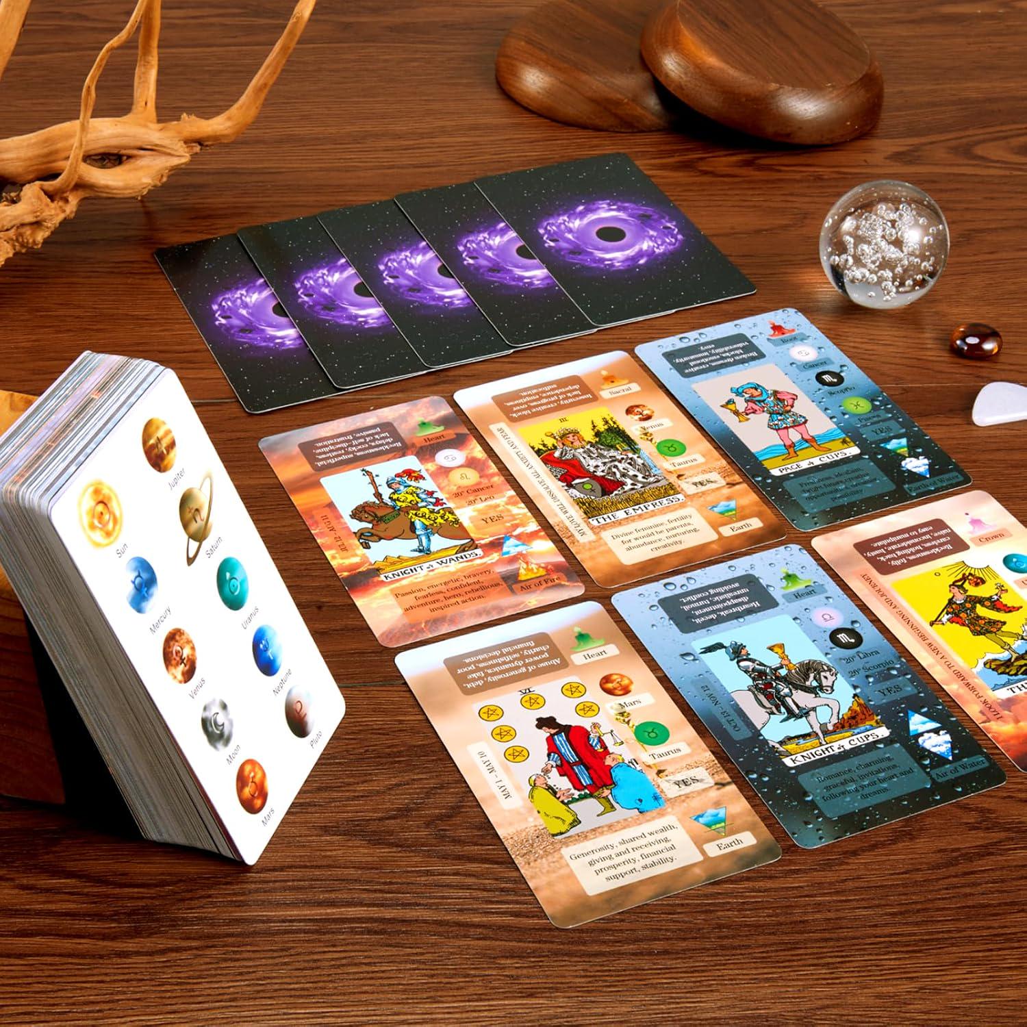 XSYLOHXL Tarot Cards For Beginners Tarot Deck With Meanings On Them Training Tarot Deck With Message For Reading Classic Learning Tarot Set,