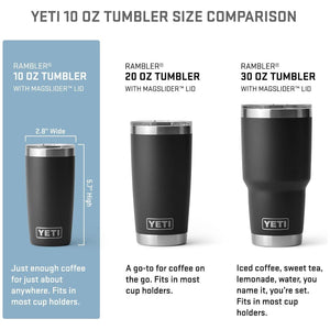 YETI Rambler 10 Oz Tumbler, Stainless Steel, Vacuum Insulated With MagSlider Lid, White,888830373668