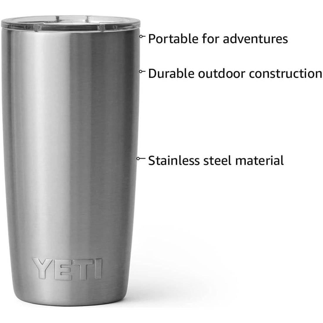YETI Rambler 10 Oz Tumbler, Stainless Steel, Vacuum Insulated With MagSlider Lid, Stainless,888830082065