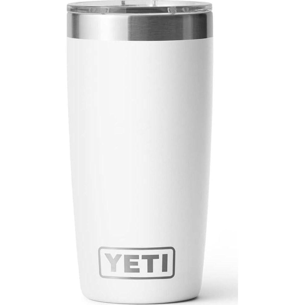 YETI Rambler 10 Oz Tumbler, Stainless Steel, Vacuum Insulated With MagSlider Lid, White,888830373668