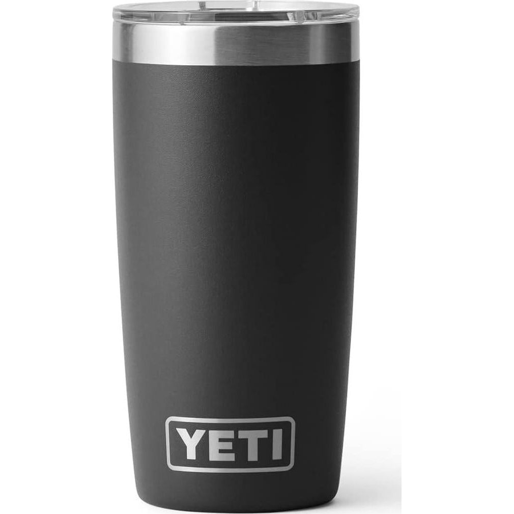 YETI Rambler 10 Oz Tumbler, Stainless Steel, Vacuum Insulated With MagSlider Lid, Black,888830373682