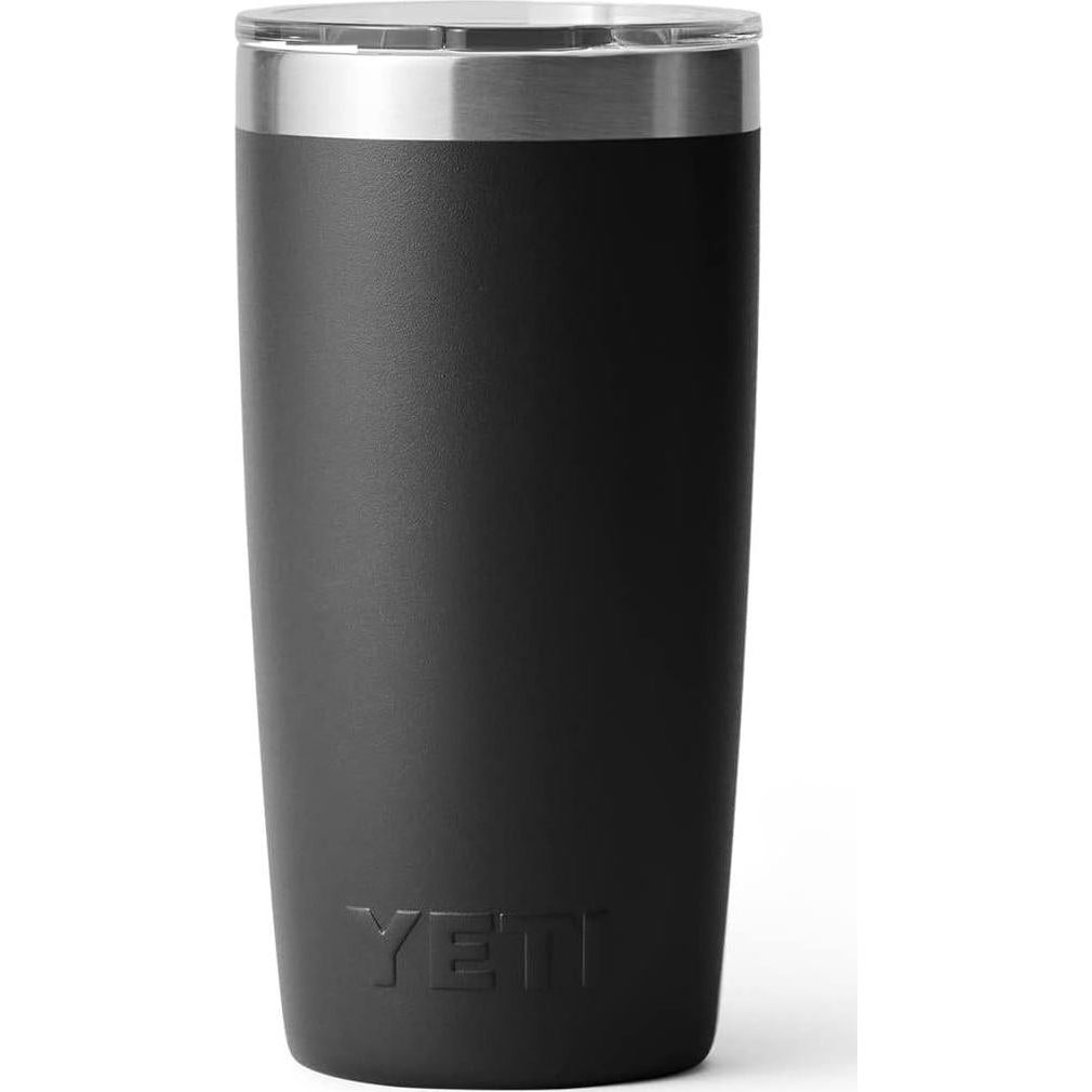 YETI Rambler 10 Oz Tumbler, Stainless Steel, Vacuum Insulated With MagSlider Lid, Black,888830373682