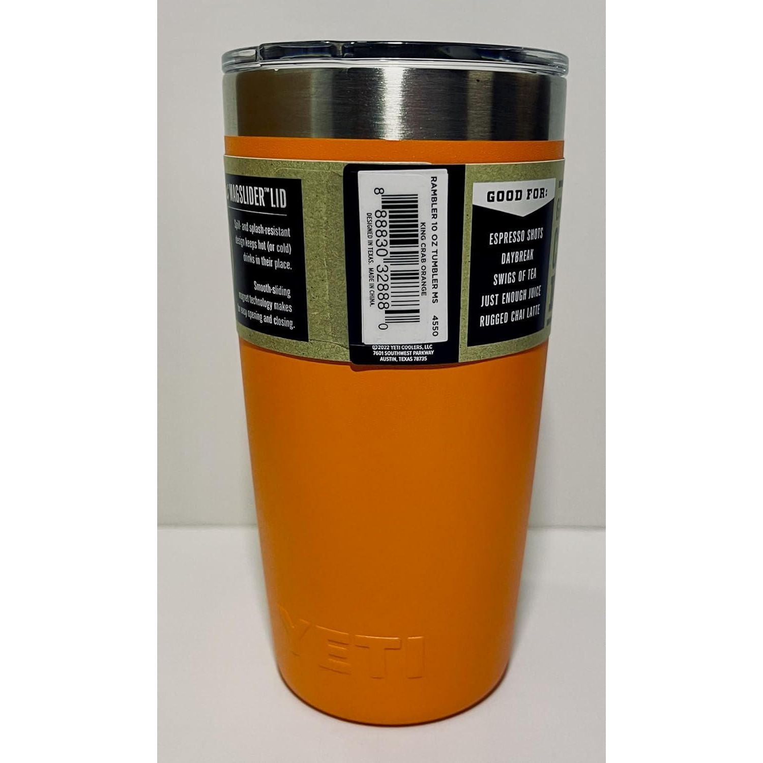 YETI Rambler 10 Oz Tumbler, Stainless Steel, Vacuum Insulated With MagSlider Lid, King Crab,888830328880