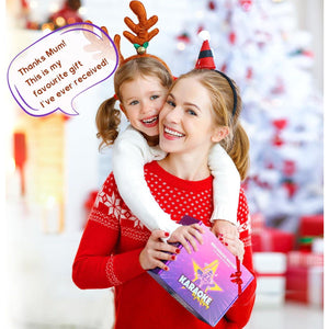 YLL Mini Karaoke Machine with 2 Mics Purple Gift for Girls Ages 3 to 12 Birthday Party Singing Toy