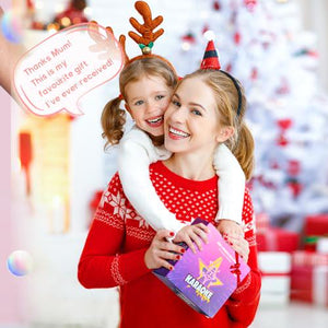 YLL Mini Karaoke Machine for Kids Bluetooth Speaker with 2 Mics Birthday Toy Gift for Ages 3 to 12 Pink