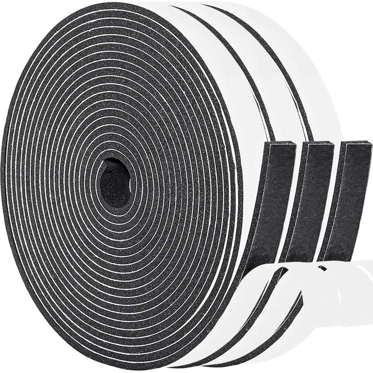 Yotache Adhesive Foam Tape 3 Rolls Total 50 Feet Long 1/2 Inch Wide X 1/8 Inch Thick, Insulation Soundproofing Neoprene Rubber Door Weather Stripping, 3 X 16.5 Ft Each,
