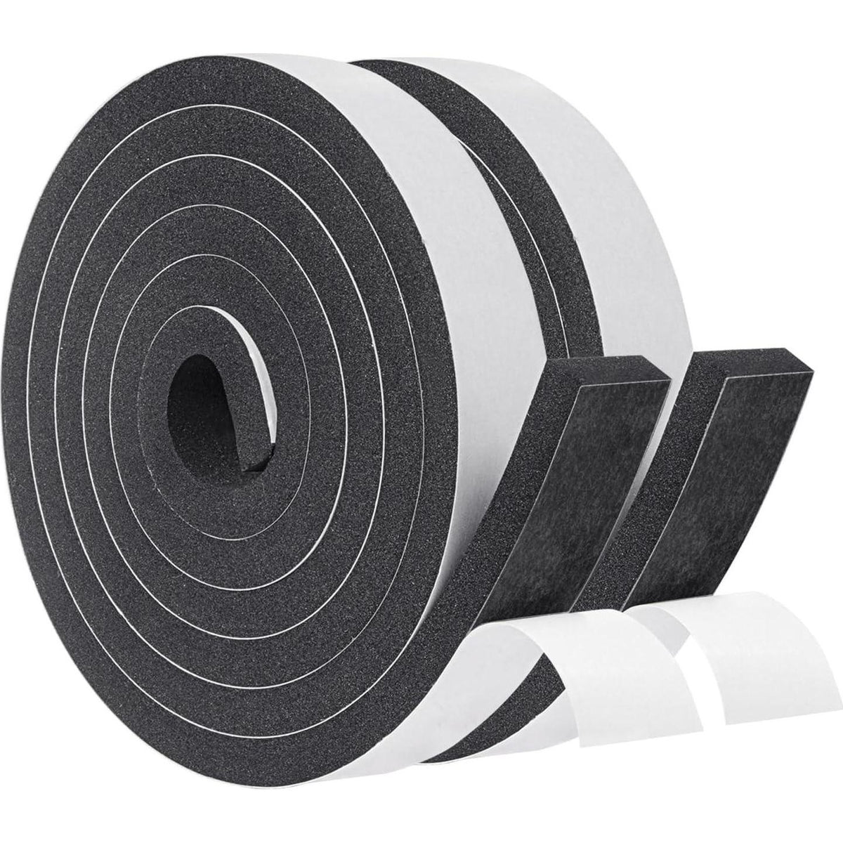 Yotache Foam Insulation Tape 2 Rolls 1 Inch Wide X 3/8 Inch Thick, High Density Foam With Adhesive Tape Self Stick Weather Stripping Thick, Total 13 Feet Long (2 X 6.5 Ft Each),653846684349