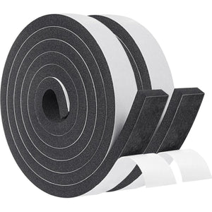 Yotache Foam Insulation Tape 2 Rolls 1 Inch Wide X 3/8 Inch Thick, High Density Foam With Adhesive Tape Self Stick Weather Stripping Thick, Total 13 Feet Long (2 X 6.5 Ft Each),653846684349