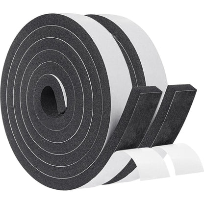 Yotache Foam Insulation Tape 2 Rolls 1 Inch Wide X 3/8 Inch Thick, High Density Foam With Adhesive Tape Self Stick Weather Stripping Thick, Total 13 Feet Long (2 X 6.5 Ft Each),653846684349