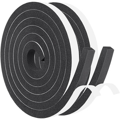 Yotache Foam Seal Tape 2 Rolls 1/2 Inch Wide X 3/8 Inch Thick, Self Adhesive Weather Stripping Insulation Foam Neoprene Weather Stripping, Total 13 Feet Long (2 X 6.5 Ft Each),