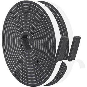 Yotache Foam Strips With Adhesive 2 Rolls Total 26 Feet Long 1/2 Inch Wide X 1/4 Inch Thick, Neoprene Weather Stripping High Density Foam Tape For Doors And Windows Insulation, 2 X 13 Ft Each,653846634504
