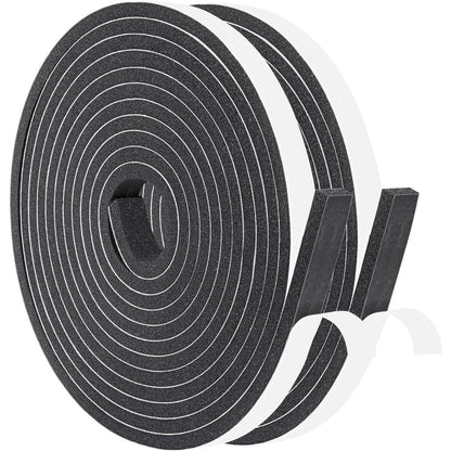Yotache Foam Strips With Adhesive 2 Rolls Total 26 Feet Long 1/2 Inch Wide X 1/4 Inch Thick, Neoprene Weather Stripping High Density Foam Tape For Doors And Windows Insulation, 2 X 13 Ft Each,653846634504