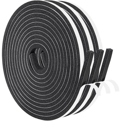 Yotache Foam Tape 3 Strips 1/4 Inch Wide X 1/4 Inch Thick, Weather Stripping For Doors And Window High Density Foam Seal Tape Sliding Door Weather Strip, Total 30 Feet Long (3 X 10 Ft Each),