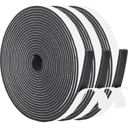 Yotache Foam Tape 3 Rolls Total 50 Feet Long 3/8 Inch Wide X 1/8 Inch Thick, Weather Stripping For Doors And Window High Density Foam Seal Tape Sliding Door Weather Strip, 3 X 16.5 Ft Each,
