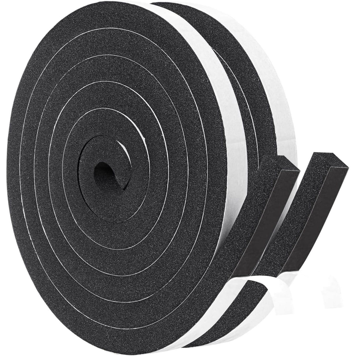 Yotache Window Insulation Weather Stripping 2 Rolls 1/2 Inch Wide X 1/2 Inch Thick, Closed Cell Foam Tape Adhesive Rubber Seal Strip, Total 13 Feet Long (2 X 6.5 Ft Each),