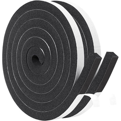 Yotache Window Insulation Weather Stripping 2 Rolls 1/2 Inch Wide X 1/2 Inch Thick, Closed Cell Foam Tape Adhesive Rubber Seal Strip, Total 13 Feet Long (2 X 6.5 Ft Each),