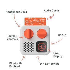 Yoto Mini 2024 Edition, Bluetooth Kids Audio Player, Screen-Free, Plays Music, Podcasts, Clock, Make Your Own Cards