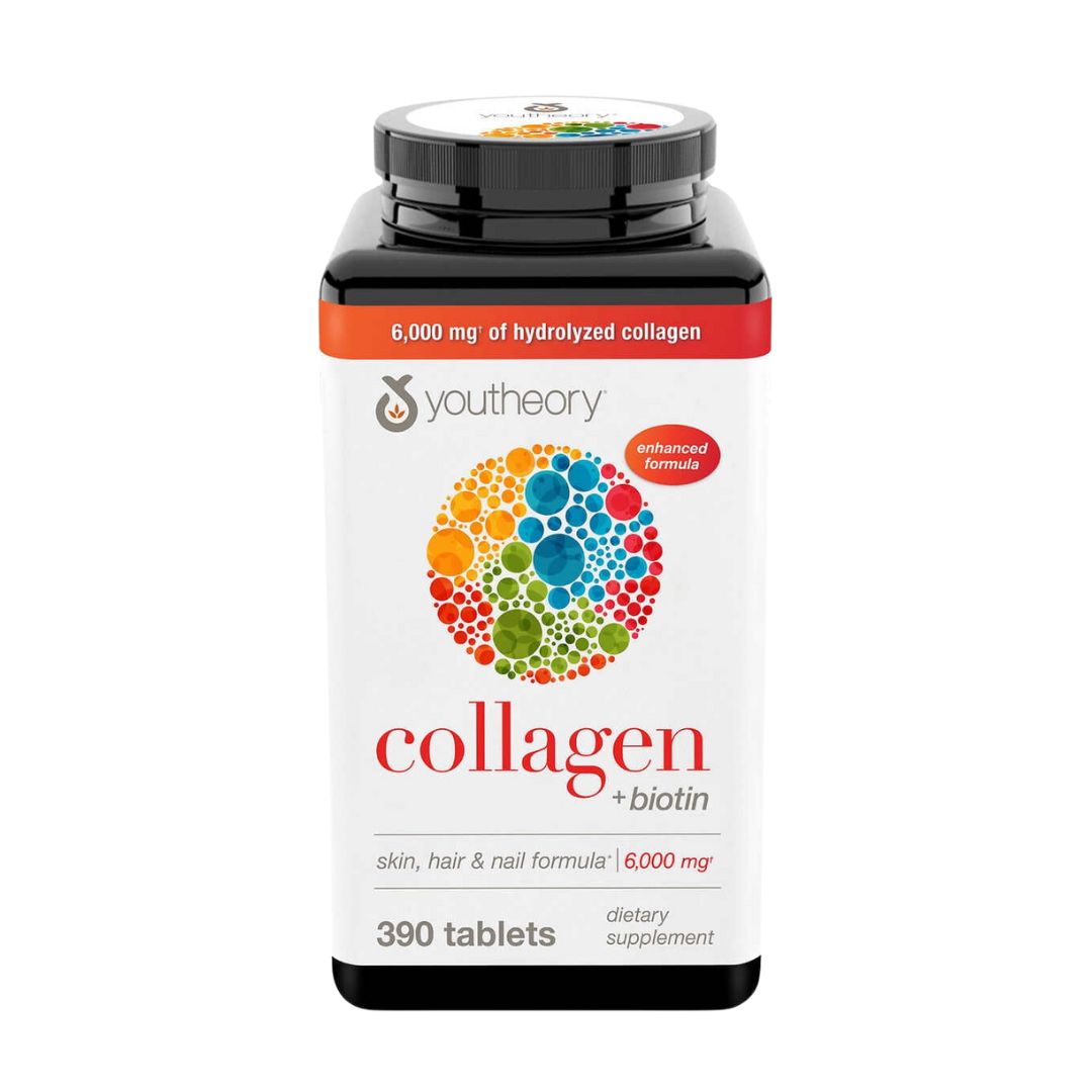 Youtheory Collagen + Biotin 6,000mg 390 Tablets,853244003029
