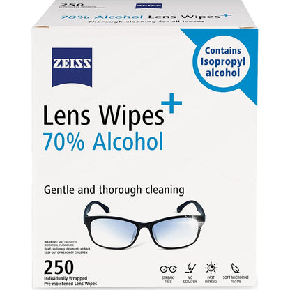 ZEISS ZEISS Pre-Moistened Lens Cleaning Wipes With 70% Alcohol, 250 Count