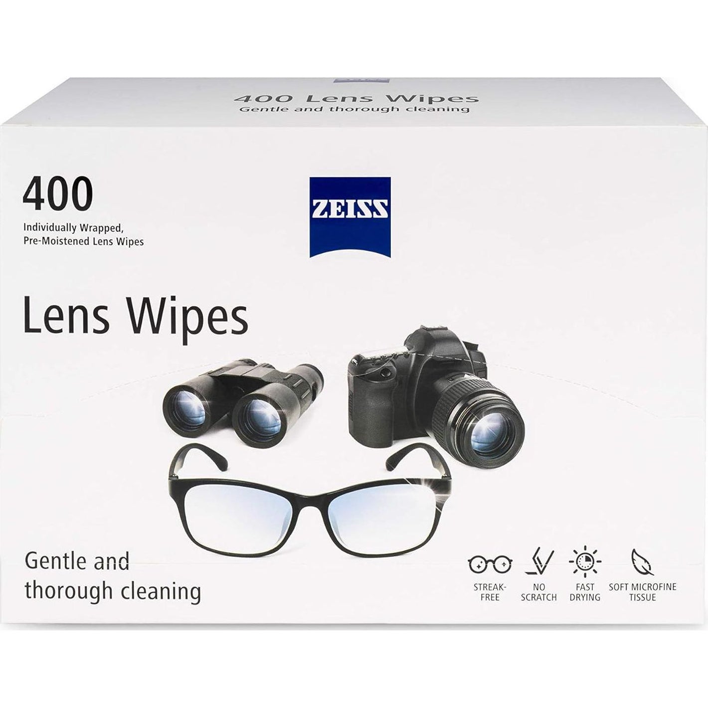 Zeiss Pre-Moistened Alcohol Wipes, Glasses Cleaner, 400 Count