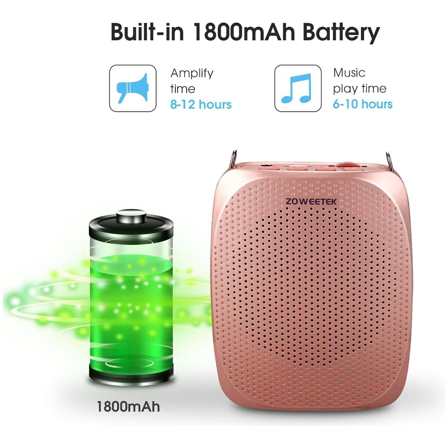 ZOWEETEK Voice Amplifier For Teachers, Original Personal Voice Amplifier, Work Of 12 Hrs, Portable Speaker For Classroom, Meeting, Speech, Tour Guide, Support MP3 Format Audio,