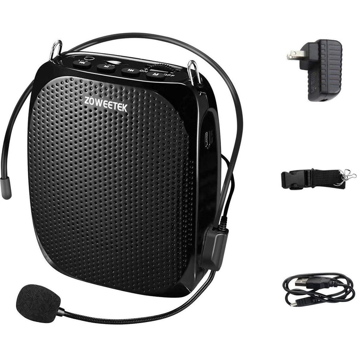 ZOWEETEK ZW-Z258 Portable Rechargeable Mini Voice Amplifier For Teachers With Waistband, Portable Speakers Supports MP3 Format Audio For Speech, Class, Training,Tour Guide, Power Amplifiers,