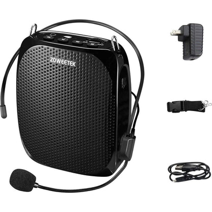 ZOWEETEK ZW-Z258 Portable Rechargeable Mini Voice Amplifier For Teachers With Waistband, Portable Speakers Supports MP3 Format Audio For Speech, Class, Training,Tour Guide, Power Amplifiers,