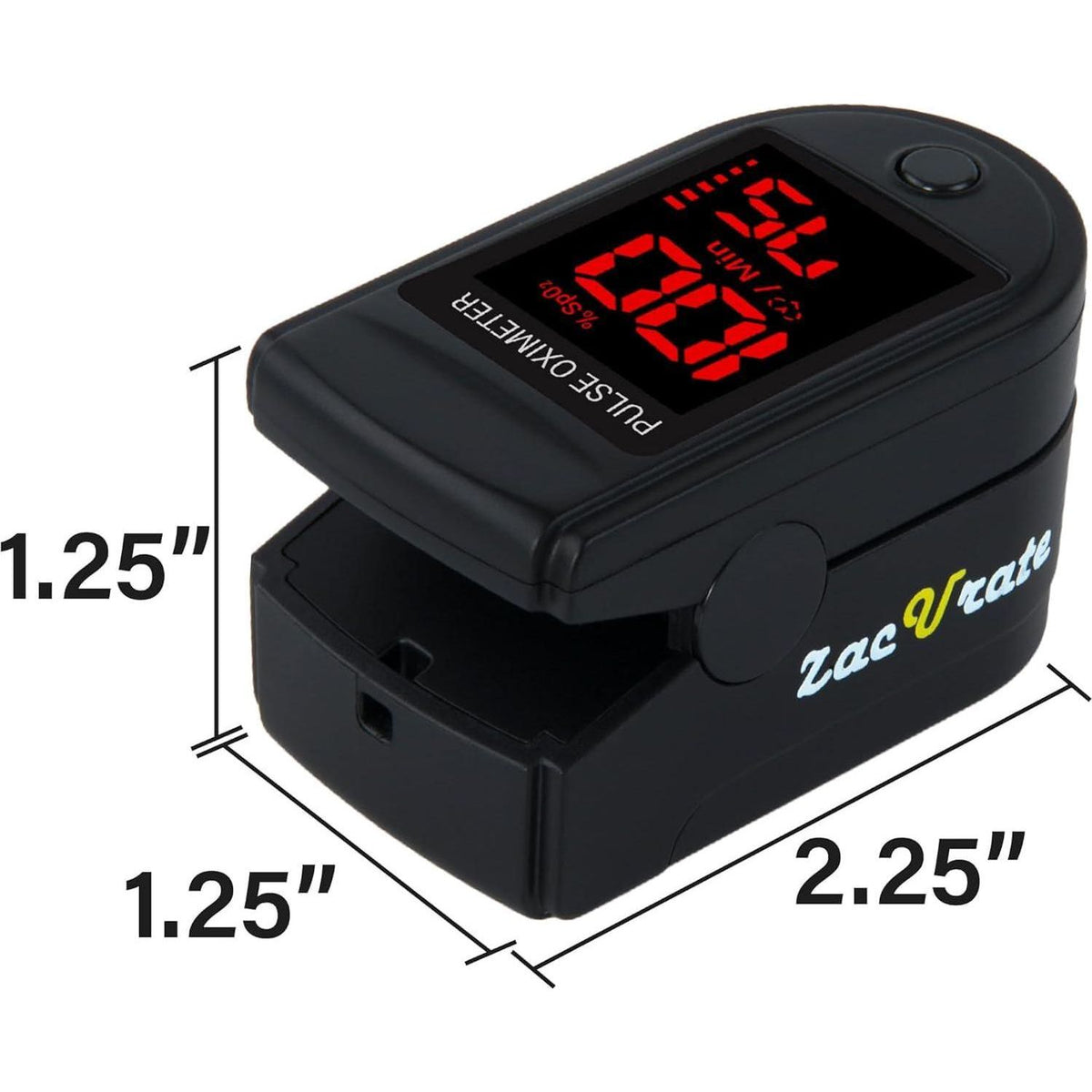Zacurate Zacurate Pro Series 500DL Fingertip Pulse Oximeter Blood Oxygen Saturation Monitor With Silicone Cover, Batteries And Lanyard (Royal Black)