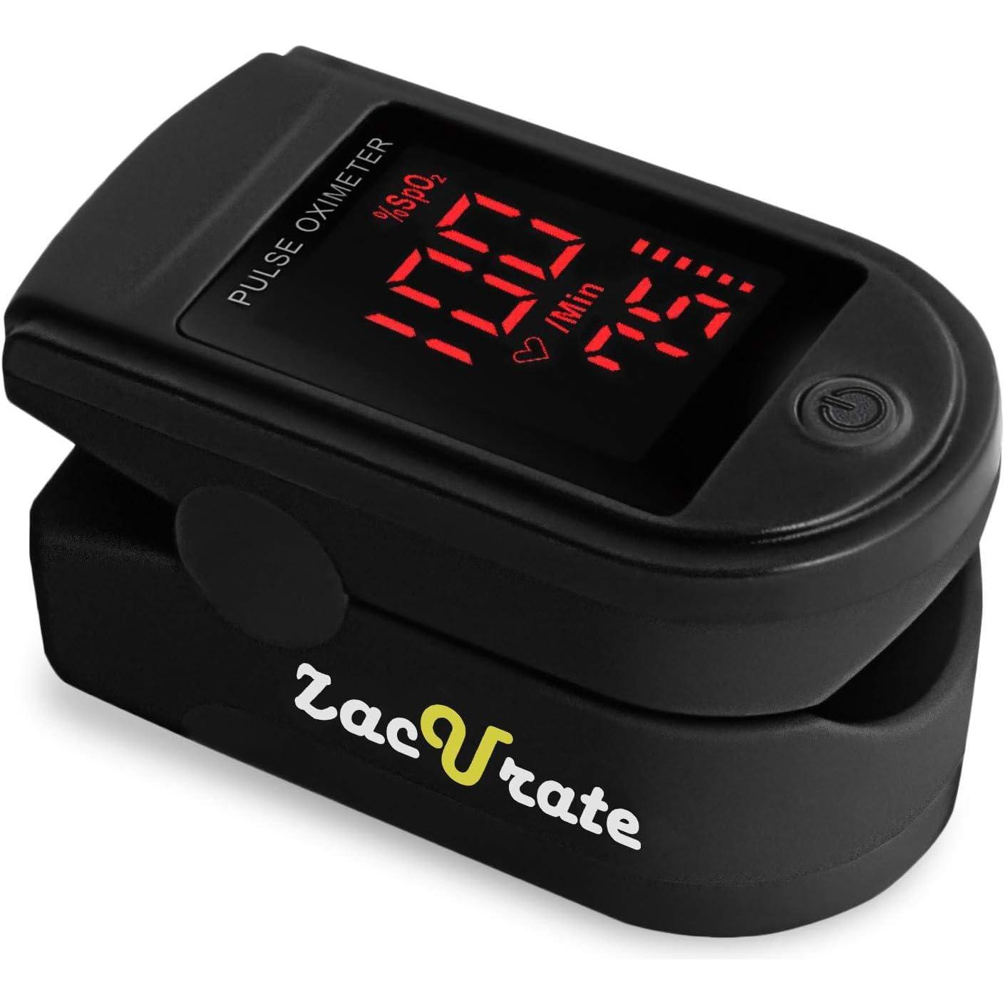 Zacurate Zacurate Pro Series 500DL Fingertip Pulse Oximeter Blood Oxygen Saturation Monitor With Silicone Cover, Batteries And Lanyard (Royal Black)