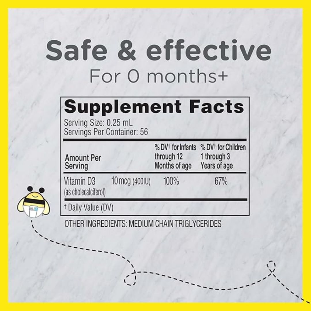 Zarbee's Baby Vitamin D Mullti-Vitamin Drops For 0+ Months 14ml,858438005315