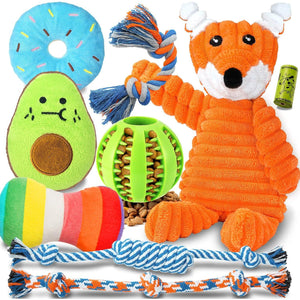 Zeaxuie Puppy Chew Toys 9 Pack for Teething Small Dogs Squeaky Balls and Rope Toys Set