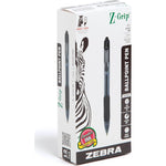 Zebra Pen Z-Grip Retractable Ballpoint Pen, Medium Point, 1.0mm, Black Ink, 12-Count,