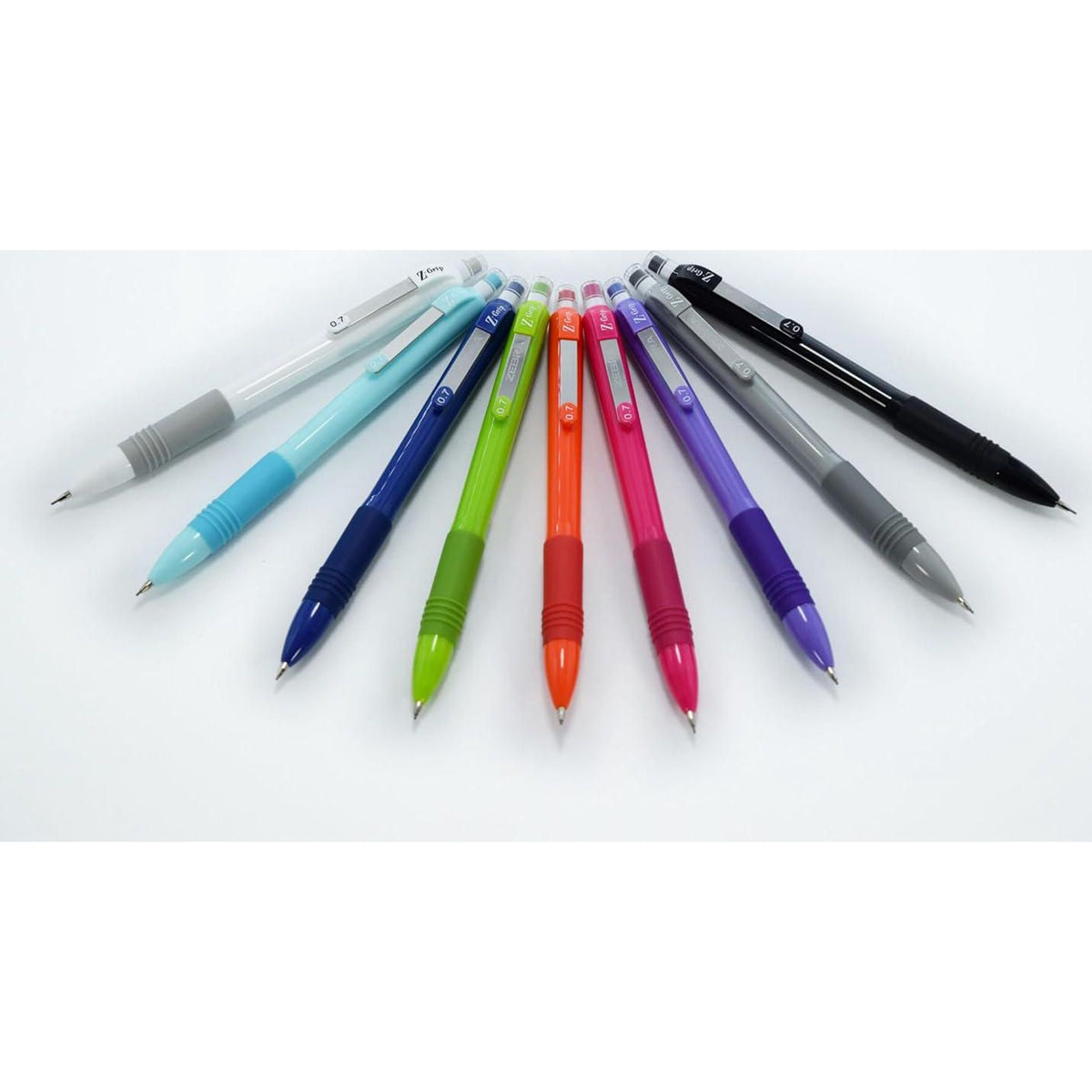 Zebra Pen Z-Grip Retractable Ballpoint Pen, Medium Point, Assorted Ink, Plus Z-Grip Mechanical Pencil, Medium Point, HB #2, Graphite, 18-Pack. (23618),