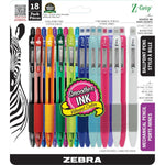 Zebra Pen Z-Grip Retractable Ballpoint Pen, Medium Point, Assorted Ink, Plus Z-Grip Mechanical Pencil, Medium Point, HB #2, Graphite, 18-Pack. (23618),