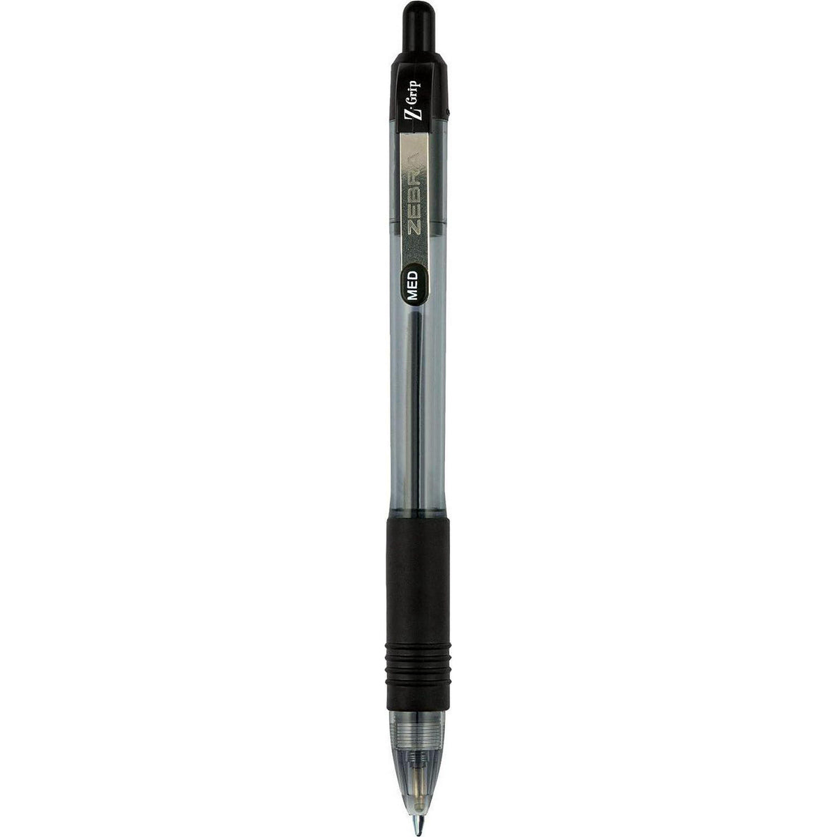 Zebra Pen Z-Grip Retractable Ballpoint Pen, Medium Point, 1.0mm, Black, (Case Of 6 Packs, 108 Count Total),