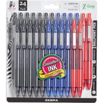 Zebra Pen Z-Grip Retractable Ballpoint Pen, Medium Point, 1.0mm, Assorted Business Colors, 24 Pack (Packaging May Vary),