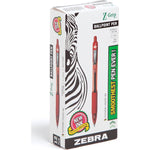 Zebra Pen Z-Grip Retractable Ballpoint Pen, Medium Point, 1.0mm, Red Ink, 12-Count,