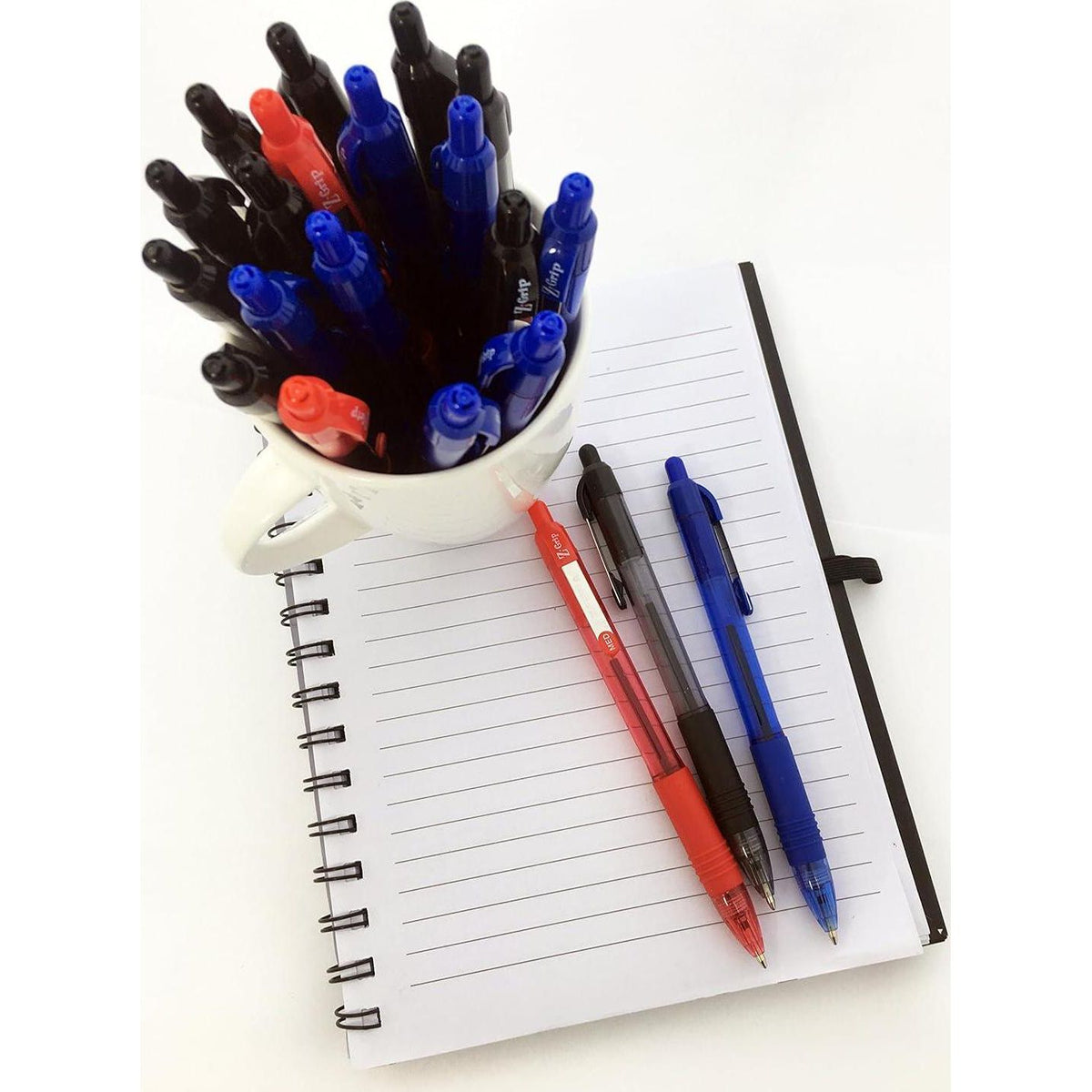 Zebra Pen Z-Grip Retractable Ballpoint Pen, Medium Point, 1.0mm, Blue Ink, 12-Count (22220) - (Case Of 6, 72 Count Total),