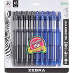 Zebra Pen Z-Grip Retractable Ballpoint Pen, Medium Point, Assorted Business Colors, 18-Pack, Model Number: 22018amz,