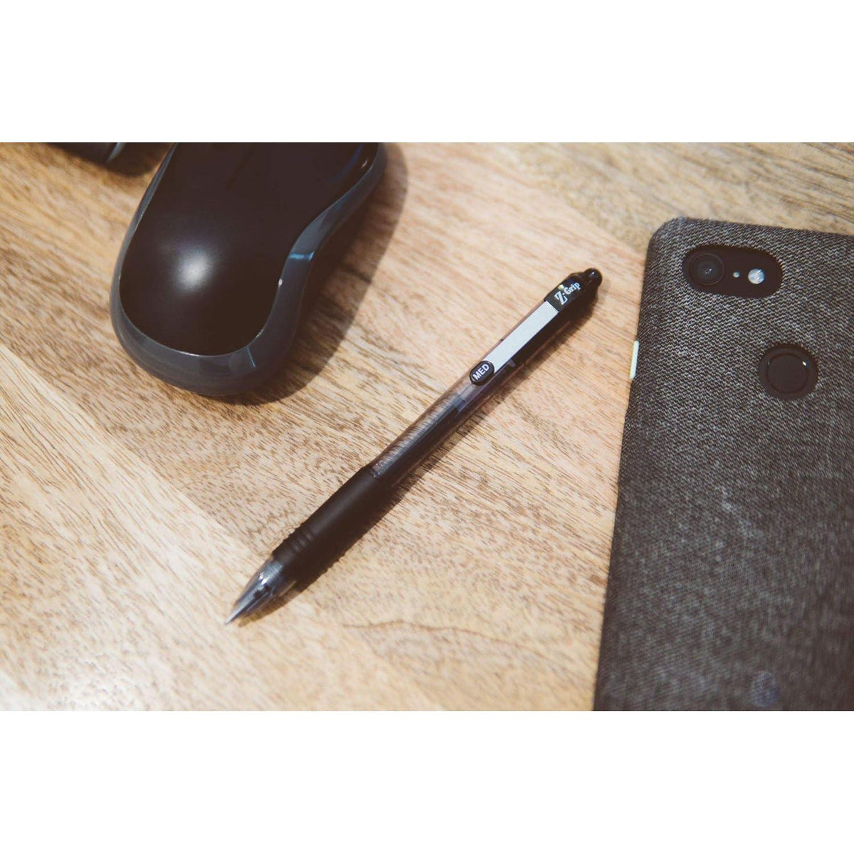 Zebra Pen Z-Grip Retractable Ballpoint Pen, Medium Point, 1.0mm, Black, (Case Of 6 Packs, 108 Count Total),