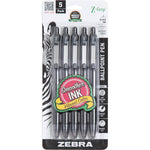 Zebra Pen Z-Grip Retractable Ballpoint Pen, Medium Point, 1.0mm, Black Ink, 5-Pack (22215),
