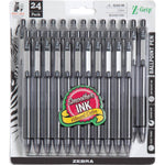 Zebra Pen, Bulk Pack Of 24 BLACK And RED Ink Pens, Z-Grip Retractable Ballpoint Pens Medium Point 1.0 Mm (Black),